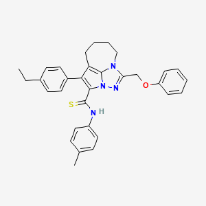 4-(4-ethylphenyl)-N-(4-methylphenyl)-1-(phenoxymethyl)-5,6,7,8-tetrahydro-2,2a,8a-triazacyclopenta[cd]azulene-3-carbothioamide