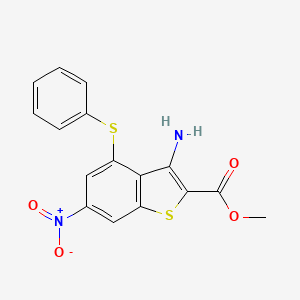 molecular formula C16H12N2O4S2 B11085198 Methyl 3-amino-6-nitro-4-(phenylsulfanyl)-1-benzothiophene-2-carboxylate 