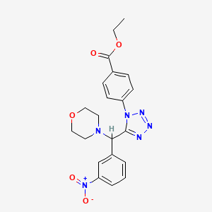 ethyl 4-{5-[morpholin-4-yl(3-nitrophenyl)methyl]-1H-tetrazol-1-yl}benzoate