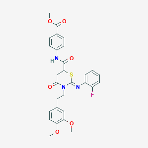 methyl 4-[({(2Z)-3-[2-(3,4-dimethoxyphenyl)ethyl]-2-[(2-fluorophenyl)imino]-4-oxo-1,3-thiazinan-6-yl}carbonyl)amino]benzoate