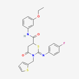 (2Z)-N-(3-ethoxyphenyl)-2-[(4-fluorophenyl)imino]-4-oxo-3-(thiophen-2-ylmethyl)-1,3-thiazinane-6-carboxamide