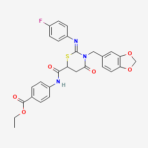 ethyl 4-[({(2Z)-3-(1,3-benzodioxol-5-ylmethyl)-2-[(4-fluorophenyl)imino]-4-oxo-1,3-thiazinan-6-yl}carbonyl)amino]benzoate