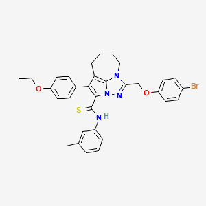 1-[(4-bromophenoxy)methyl]-4-(4-ethoxyphenyl)-N-(3-methylphenyl)-5,6,7,8-tetrahydro-2,2a,8a-triazacyclopenta[cd]azulene-3-carbothioamide