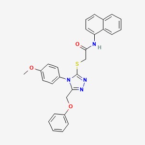 2-{[4-(4-Methoxyphenyl)-5-(phenoxymethyl)-4H-1,2,4-triazol-3-YL]sulfanyl}-N-(1-naphthyl)acetamide