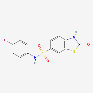 molecular formula C13H9FN2O3S2 B11085316 N-(4-fluorophenyl)-2-oxo-2,3-dihydro-1,3-benzothiazole-6-sulfonamide 