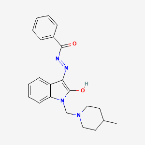 N'-{(3Z)-1-[(4-methylpiperidin-1-yl)methyl]-2-oxo-1,2-dihydro-3H-indol-3-ylidene}benzohydrazide