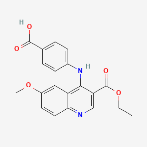 4-{[3-(Ethoxycarbonyl)-6-methoxy-4-quinolyl]amino}benzoic acid