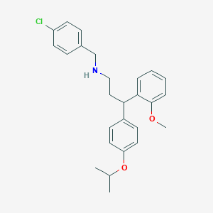 molecular formula C26H30ClNO2 B11085343 N-(4-chlorobenzyl)-3-(2-methoxyphenyl)-3-[4-(propan-2-yloxy)phenyl]propan-1-amine 