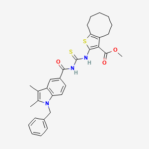 methyl 2-({[(1-benzyl-2,3-dimethyl-1H-indol-5-yl)carbonyl]carbamothioyl}amino)-4,5,6,7,8,9-hexahydrocycloocta[b]thiophene-3-carboxylate