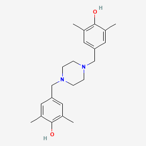 molecular formula C22H30N2O2 B11085370 4,4'-(Piperazine-1,4-diyldimethanediyl)bis(2,6-dimethylphenol) 