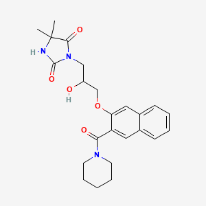 3-(2-Hydroxy-3-{[3-(piperidin-1-ylcarbonyl)naphthalen-2-yl]oxy}propyl)-5,5-dimethylimidazolidine-2,4-dione