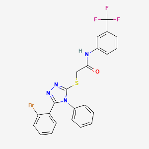 2-{[5-(2-bromophenyl)-4-phenyl-4H-1,2,4-triazol-3-yl]sulfanyl}-N-[3-(trifluoromethyl)phenyl]acetamide