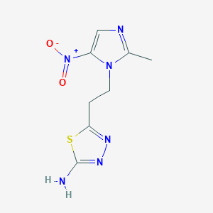 molecular formula C8H10N6O2S B11085386 5-[2-(2-methyl-5-nitro-1H-imidazol-1-yl)ethyl]-1,3,4-thiadiazol-2-amine 