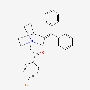 molecular formula C28H27BrNO+ B11085399 1-[2-(4-Bromophenyl)-2-oxoethyl]-3-(diphenylmethylidene)-1-azoniabicyclo[2.2.2]octane 