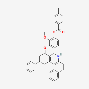 2-Methoxy-4-(4-oxo-2-phenyl-1,2,3,4,5,6-hexahydrobenzo[a]phenanthridin-5-yl)phenyl 4-methylbenzoate