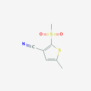 molecular formula C7H7NO2S2 B11085445 5-Methyl-2-(methylsulfonyl)thiophene-3-carbonitrile 