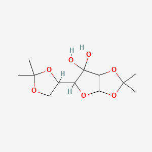 molecular formula C12H20O7 B11085458 5-(2,2-dimethyl-1,3-dioxolan-4-yl)-2,2-dimethyl-5,6a-dihydro-3aH-furo[2,3-d][1,3]dioxole-6,6-diol 