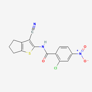 2-chloro-N-(3-cyano-5,6-dihydro-4H-cyclopenta[b]thiophen-2-yl)-4-nitrobenzamide