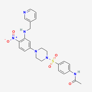 molecular formula C24H26N6O5S B11085498 N-{4-[(4-{4-nitro-3-[(pyridin-3-ylmethyl)amino]phenyl}piperazin-1-yl)sulfonyl]phenyl}acetamide 