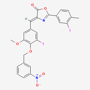 (4Z)-4-{3-iodo-5-methoxy-4-[(3-nitrobenzyl)oxy]benzylidene}-2-(3-iodo-4-methylphenyl)-1,3-oxazol-5(4H)-one