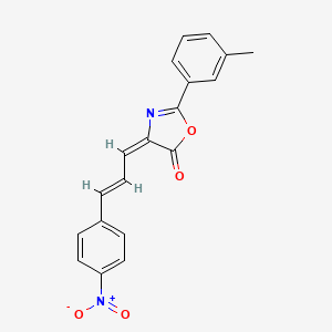 molecular formula C19H14N2O4 B11085546 (4E)-2-(3-methylphenyl)-4-[(2E)-3-(4-nitrophenyl)prop-2-en-1-ylidene]-1,3-oxazol-5(4H)-one 