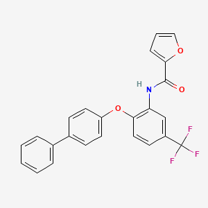 molecular formula C24H16F3NO3 B11085565 N-[2-(biphenyl-4-yloxy)-5-(trifluoromethyl)phenyl]furan-2-carboxamide 