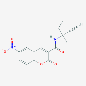 molecular formula C16H14N2O5 B11085573 N-(3-methylpent-1-yn-3-yl)-6-nitro-2-oxo-2H-chromene-3-carboxamide 