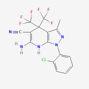 6-amino-1-(2-chlorophenyl)-3-methyl-4,4-bis(trifluoromethyl)-4,7-dihydro-1H-pyrazolo[3,4-b]pyridine-5-carbonitrile