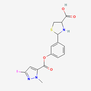 molecular formula C15H14IN3O4S B11085595 2-(3-{[(3-iodo-1-methyl-1H-pyrazol-5-yl)carbonyl]oxy}phenyl)-1,3-thiazolidine-4-carboxylic acid CAS No. 496924-82-4