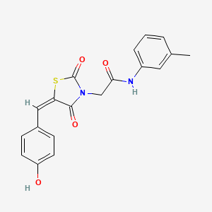 2-[(5E)-5-(4-hydroxybenzylidene)-2,4-dioxo-1,3-thiazolidin-3-yl]-N-(3-methylphenyl)acetamide