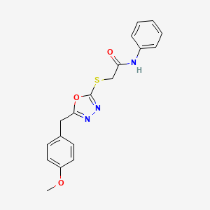 2-{[5-(4-methoxybenzyl)-1,3,4-oxadiazol-2-yl]sulfanyl}-N-phenylacetamide