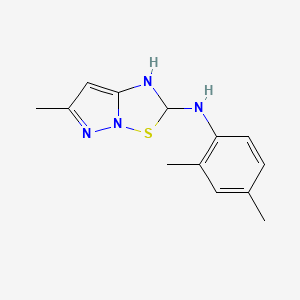 molecular formula C13H16N4S B11085661 N-(2,4-dimethylphenyl)-6-methyl-1,2-dihydropyrazolo[1,5-b][1,2,4]thiadiazol-2-amine 