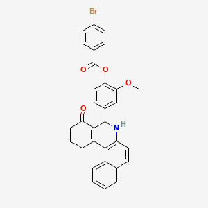 molecular formula C31H24BrNO4 B11085673 2-Methoxy-4-(4-oxo-1,2,3,4,5,6-hexahydrobenzo[a]phenanthridin-5-yl)phenyl 4-bromobenzoate 