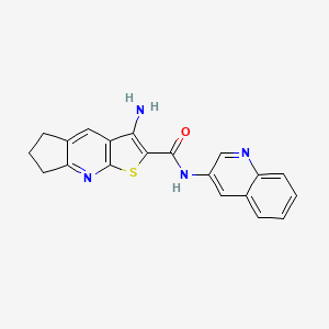 molecular formula C20H16N4OS B11085704 3-Amino-N-(3-quinolinyl)-6,7-dihydro-5H-cyclopenta[B]thieno[3,2-E]pyridine-2-carboxamide 