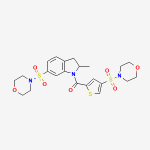 [2-methyl-6-(morpholin-4-ylsulfonyl)-2,3-dihydro-1H-indol-1-yl][4-(morpholin-4-ylsulfonyl)thiophen-2-yl]methanone