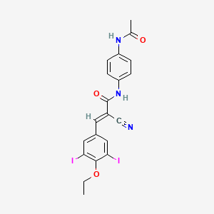 (2E)-N-[4-(acetylamino)phenyl]-2-cyano-3-(4-ethoxy-3,5-diiodophenyl)prop-2-enamide