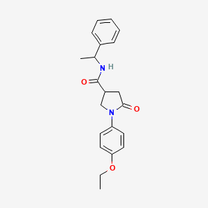 molecular formula C21H24N2O3 B11085737 1-(4-ethoxyphenyl)-5-oxo-N-(1-phenylethyl)pyrrolidine-3-carboxamide 