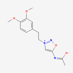 (1Z)-N-[3-[2-(3,4-dimethoxyphenyl)ethyl]oxadiazol-3-ium-5-yl]ethanimidate