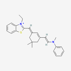 2-[(E)-(5,5-dimethyl-3-{(E)-2-[methyl(phenyl)amino]ethenyl}cyclohex-2-en-1-ylidene)methyl]-3-ethyl-1,3-benzothiazol-3-ium