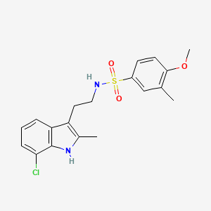 molecular formula C19H21ClN2O3S B11085805 N-[2-(7-chloro-2-methyl-1H-indol-3-yl)ethyl]-4-methoxy-3-methylbenzenesulfonamide 