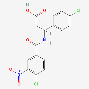 molecular formula C16H12Cl2N2O5 B11085823 3-[(4-Chloro-3-nitrobenzoyl)amino]-3-(4-chlorophenyl)propanoic acid 