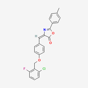 (4E)-4-{4-[(2-chloro-6-fluorobenzyl)oxy]benzylidene}-2-(4-methylphenyl)-1,3-oxazol-5(4H)-one