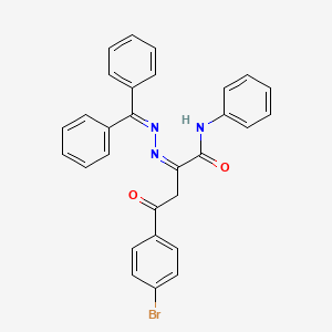 molecular formula C29H22BrN3O2 B11085851 (2Z)-4-(4-bromophenyl)-2-[(diphenylmethylidene)hydrazinylidene]-4-oxo-N-phenylbutanamide 