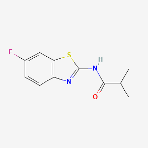 molecular formula C11H11FN2OS B11085857 N-(6-fluoro-1,3-benzothiazol-2-yl)-2-methylpropanamide 