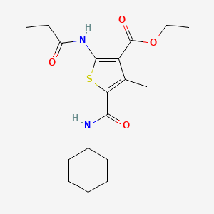 Ethyl 5-(cyclohexylcarbamoyl)-4-methyl-2-(propanoylamino)thiophene-3-carboxylate