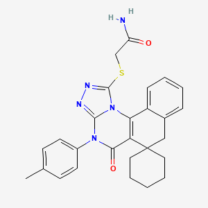 2-{[4-(4-Methylphenyl)-5-oxo-5,7-dihydro-4H-spiro[benzo[H][1,2,4]triazolo[4,3-A]quinazoline-6,1'-cyclohexan]-1-YL]thio}acetamide