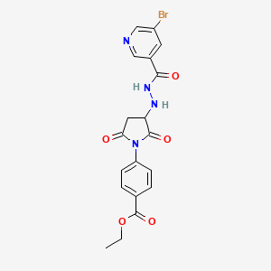 Ethyl 4-(3-{2-[(5-bromopyridin-3-yl)carbonyl]hydrazinyl}-2,5-dioxopyrrolidin-1-yl)benzoate