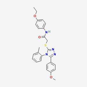 molecular formula C26H26N4O3S B11085908 N-(4-ethoxyphenyl)-2-{[5-(4-methoxyphenyl)-4-(2-methylphenyl)-4H-1,2,4-triazol-3-yl]sulfanyl}acetamide 