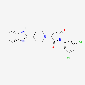 molecular formula C22H20Cl2N4O2 B11085943 3-[4-(1H-benzimidazol-2-yl)piperidin-1-yl]-1-(3,5-dichlorophenyl)pyrrolidine-2,5-dione 