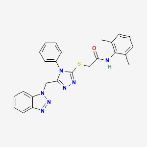 2-((5-((1H-Benzo[d][1,2,3]triazol-1-yl)methyl)-4-phenyl-4H-1,2,4-triazol-3-yl)thio)-N-(2,6-dimethylphenyl)acetamide